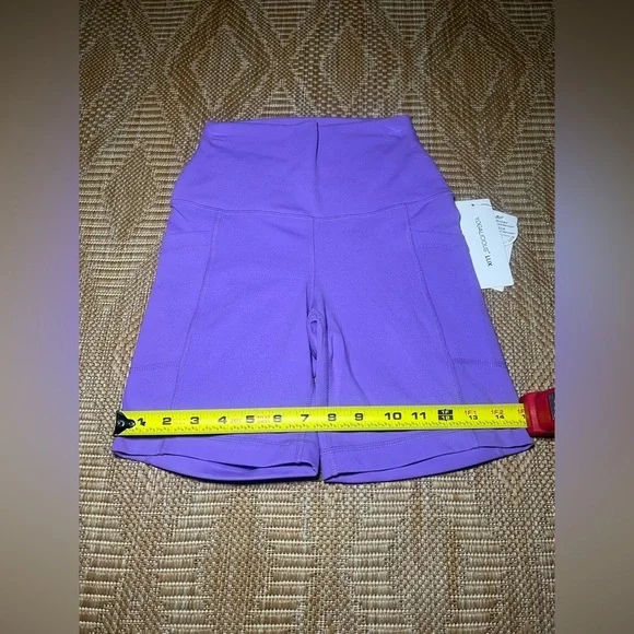 YOGALICIOUS® LUX Women's Workout Short Set: 7" Purple & Grey, Size XS,NWT - Picture 7 of 12